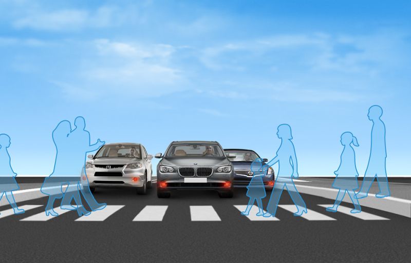 Зона видимости пешехода или движение на автомобиле в условиях недостаточной видимости
