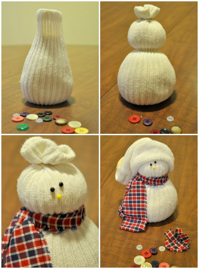 Снеговик из носка - Новогодние украшения, которые можно сделать своими руками