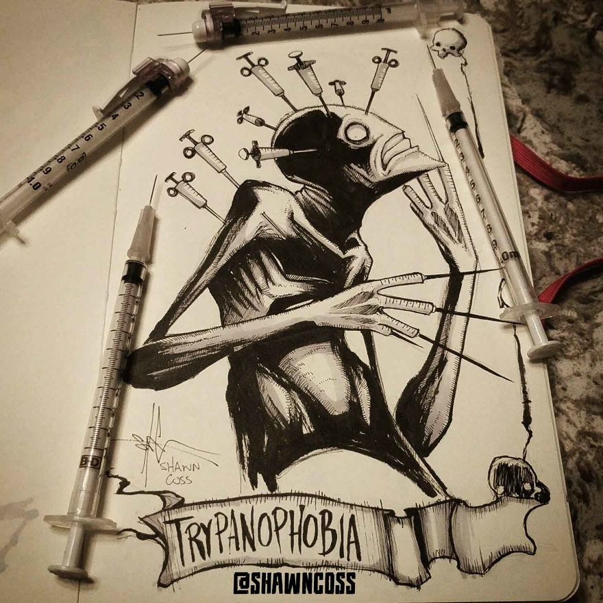 Tripanophobia - Images effrayantes et effrayantes sur les phobies humaines les plus courantes et leur description Трипанофобия - Изображения фобий человека