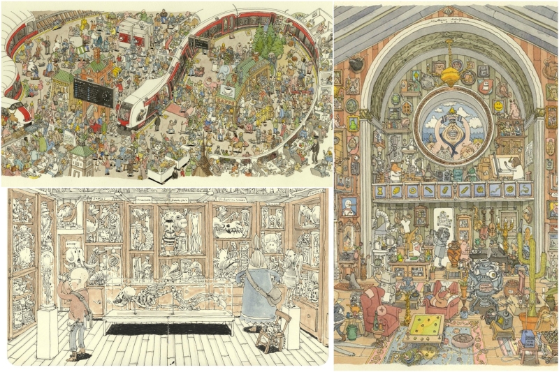 Armé d'une loupe: Extrêmement détaillé dans les illustrations de Matthias Adolfsson Иллюстрации Маттиаса Адольфссона