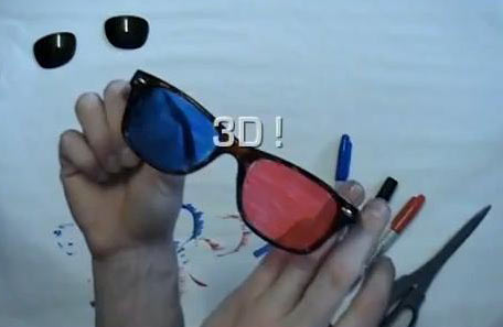 lunettes 3d avec leurs mains