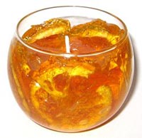 Gel bougie orange dessert,
