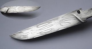 couteau de fabrication artisanale de Damas