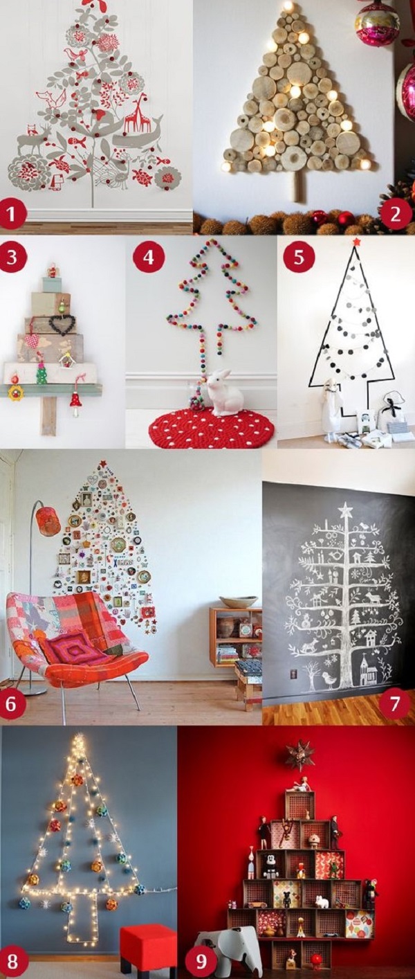 Arbres de Noël inhabituels qui ne prennent pas de place dans la maison. Les vacances du Nouvel An à être! Не занимающая место Елка