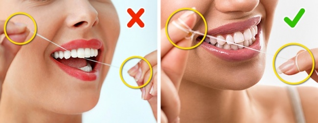 Règles pour le soin des dents Ошибки при чистке зубов
