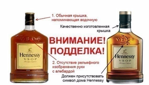 Hennessy V.S.O.P - Comment distinguer le vrai alcool du faux Hennessy V.S.O.P - Настоящий алкоголь или подделка