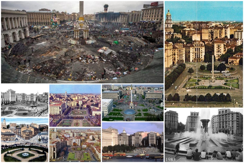 Place de l'Indépendance (Place de l'Indépendance), la place centrale de Kiev Майдан Незалежності (Площадь Независимости) центральная площадь Киева
