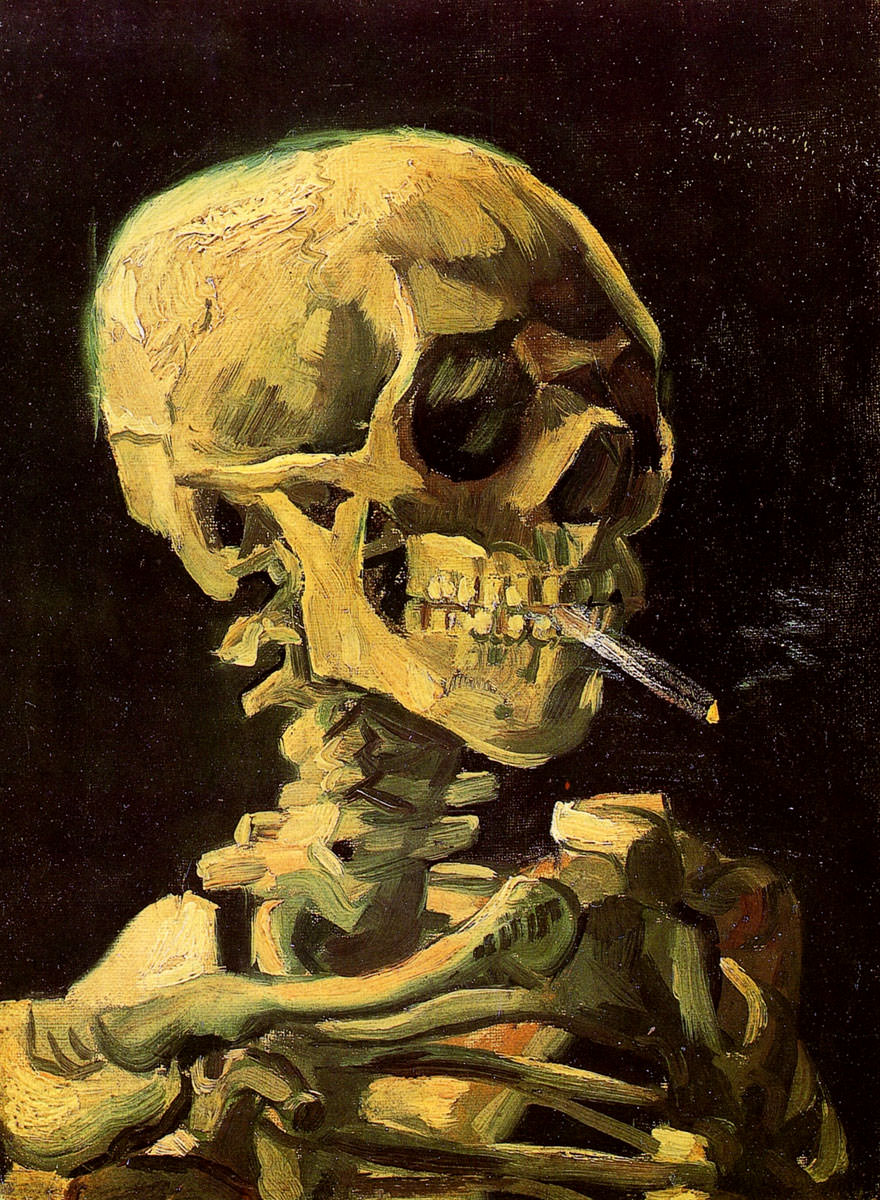 Crâne avec une cigarette allumée - Chefs-d'œuvre de Van Gogh, que tout le monde devrait connaître Череп с горящей сигаретой - Картины Ван Гога, которые должен знать каждый