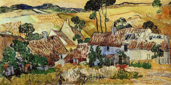 Les maisons au toit de chaume sur la colline sont des chefs-d'œuvre de Van Gogh que tout le monde devrait savoir Дома с соломенными крышами на холме - Картины Ван Гога, которые должен знать каждый