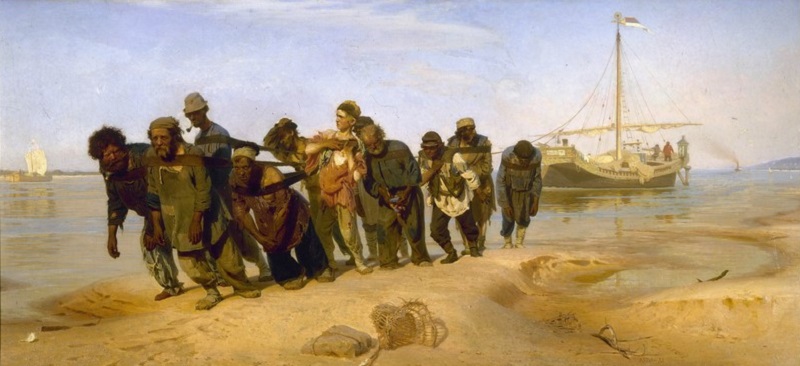 Ilya Repin, "Les chalands sur la Volga" Илья Репин, «Бурлаки на Волге»