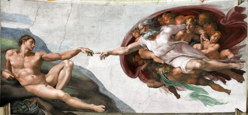Michelangelo Buonarroti, La création d'Adam Микеланджело Буонарроти, «Сотворение Адама»