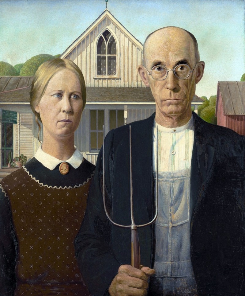 Grant Wood, gothique américain Грант Вуд, «Американская готика»