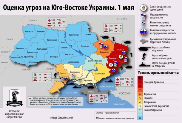Évaluer les menaces pour le Sud-Est de l'Ukraine le 1er mai