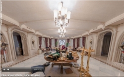 Les internautes peuvent voir les détails de la chambre élégante palais de l'ex-président