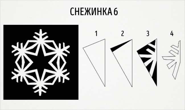 Schemes délicieux flocons de neige sur papier Схемы восхитительных снежинок из бумаги