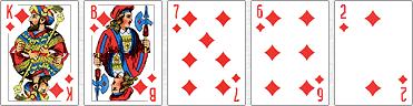 5 cartes de la même couleur