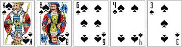 5 cartes de la même couleur