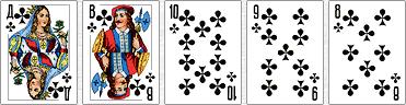 5 cartes consécutives de la même couleur