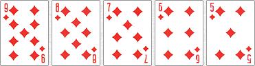 5 cartes consécutives de la même couleur