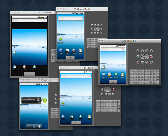 Création d'émulateurs dans le Android Virtual Device Manager Создание эмуляторов в Android Virtual Device Manager