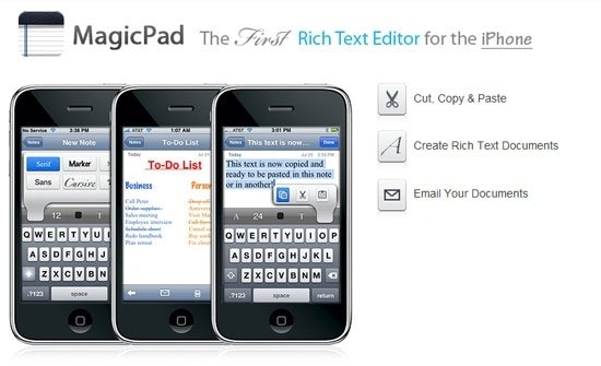 Меняйте шрифт, цвет и многое другое вместе с мощным текстовым редактором MagicPad