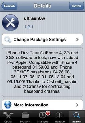 Débloquez ultrasn0w 1.2.1 pour iOS 4.3.1 Fix