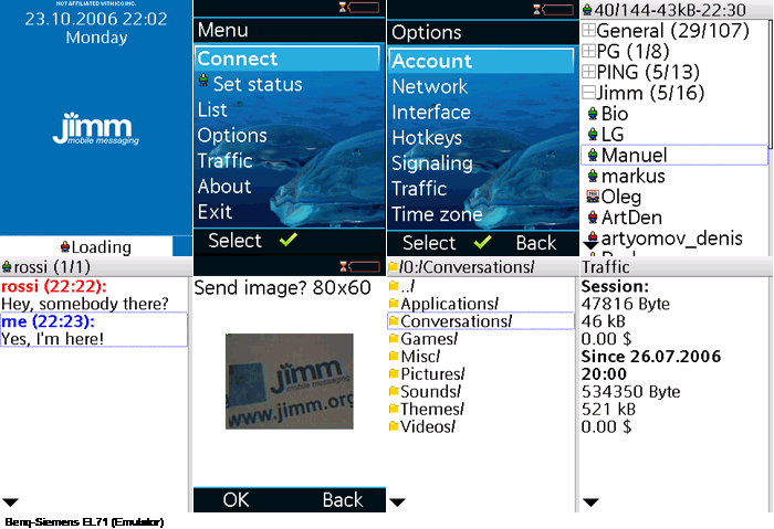 Jimm 0.5.1 sur Siemens CX65