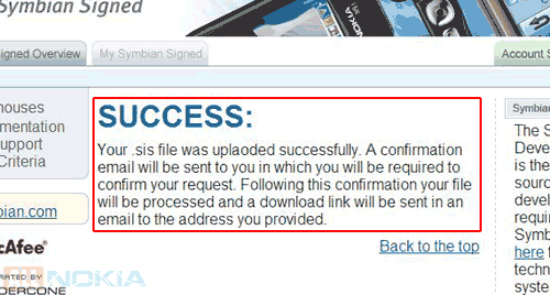 programmes de signature en ligne pour Symbian Online подпись программ для Symbian