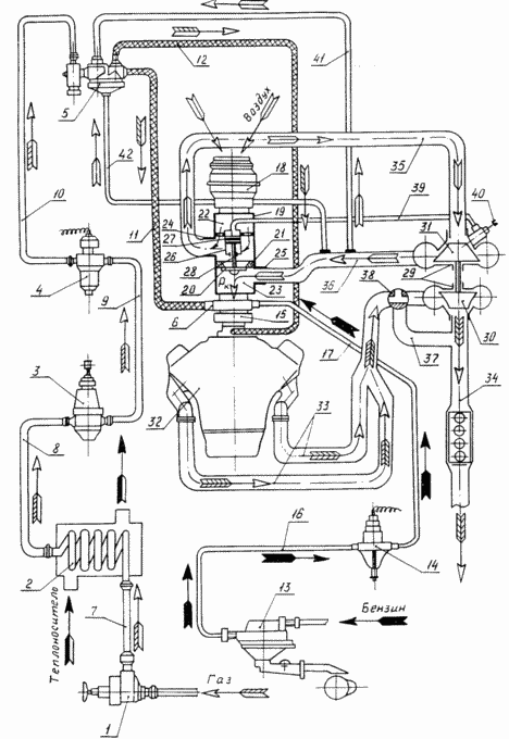Gas & essence à double carburant moteur à combustion interne avec turbocompresseur